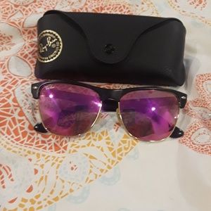 Beautiful Rayban oversized clubmaster in pink and